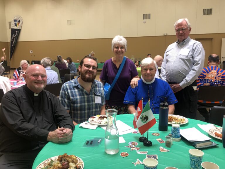 Fr. Brian, Gabe, Linda, Deacon Greg and David